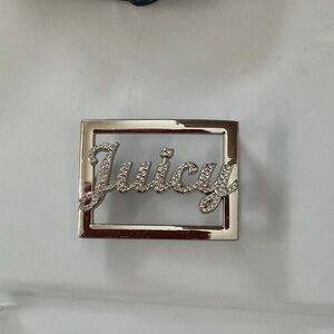 Juicy Couture Silver Script Logo belt buckle